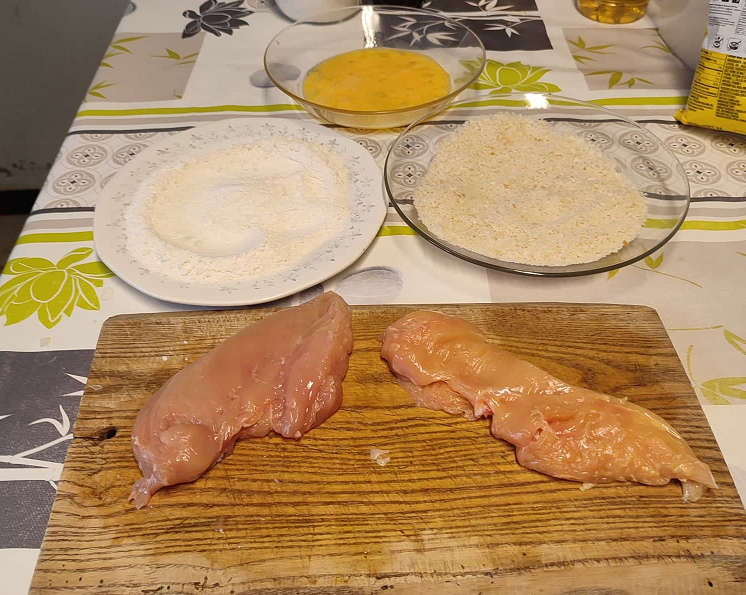 preparation panure poulet katsu