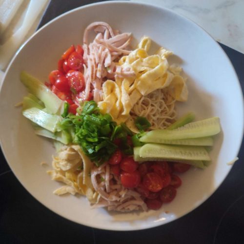 une fois le dressage du hiyashi chuka terminé